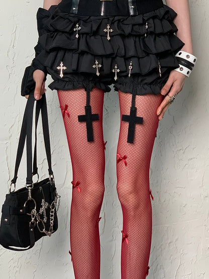 Details Bowknot Tights 5 Wasteland Punk Options Color
