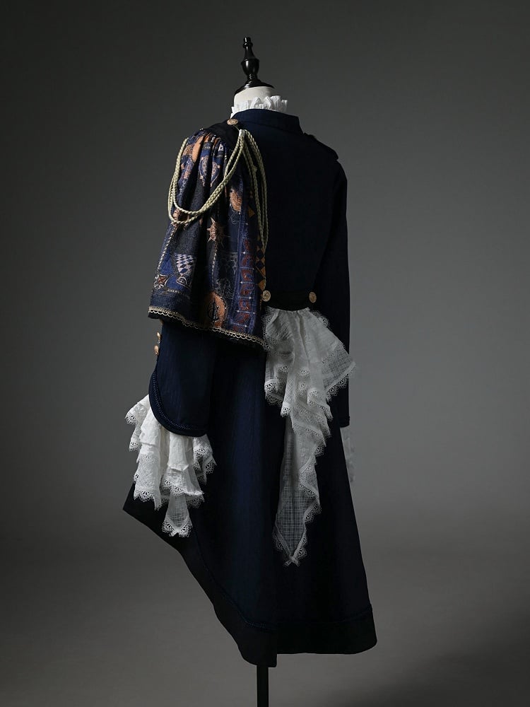 Dark Knight Top Long + Fashion Outfit Ouji - Sleeves Lolita White