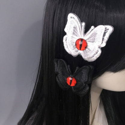 Red Eye Decorated Butterfly Gothic Hairclip