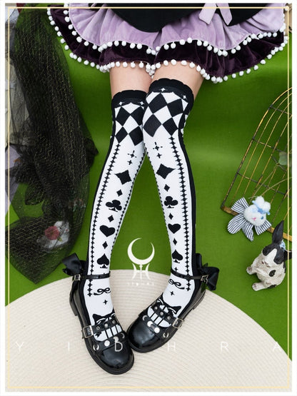 Diamond Pattern  Over Knee Stockings