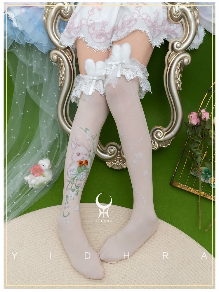 Cute Animal Print Sweet Lolita Over Knee Stockings