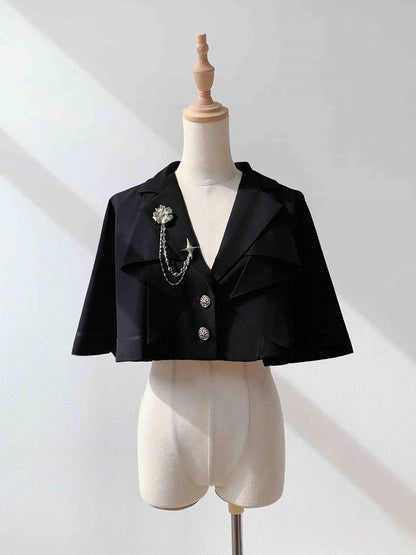 Black Blazer Collar Ouji Lolita Cape