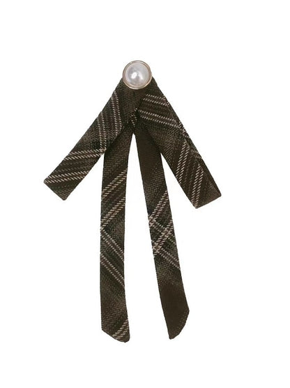 Brown Plaid Bow Tie
