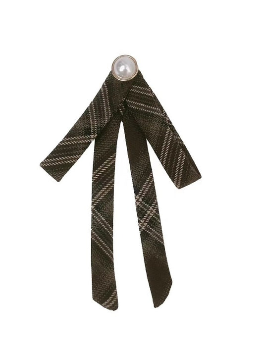 Brown Plaid Bow Tie
