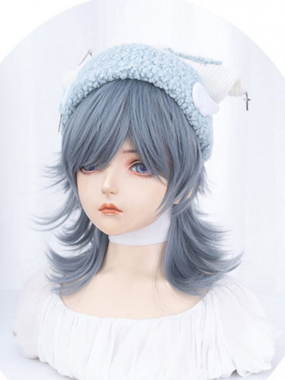 Dusty Blue Ouji Style Wig with Bangs