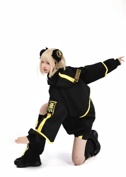 Veste Cyberpunk lumineuse Jirai Kei avec sweat-shirt zippé sur le devant
