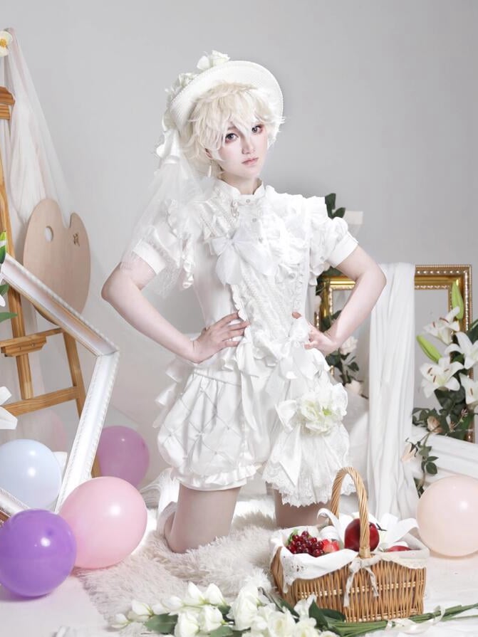 mit Design Floral Bowknot Hut Schleier Weiß