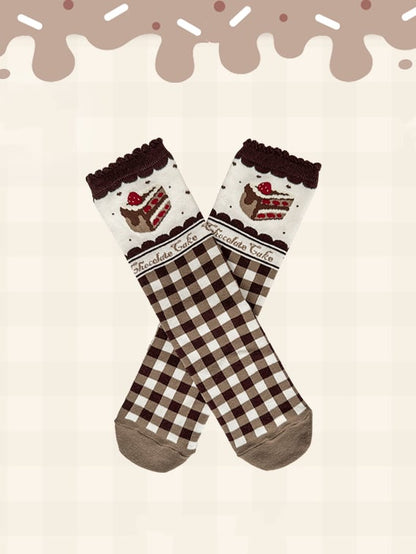 Chcoclate Theme Brown Sweet Lolita Calf Socks