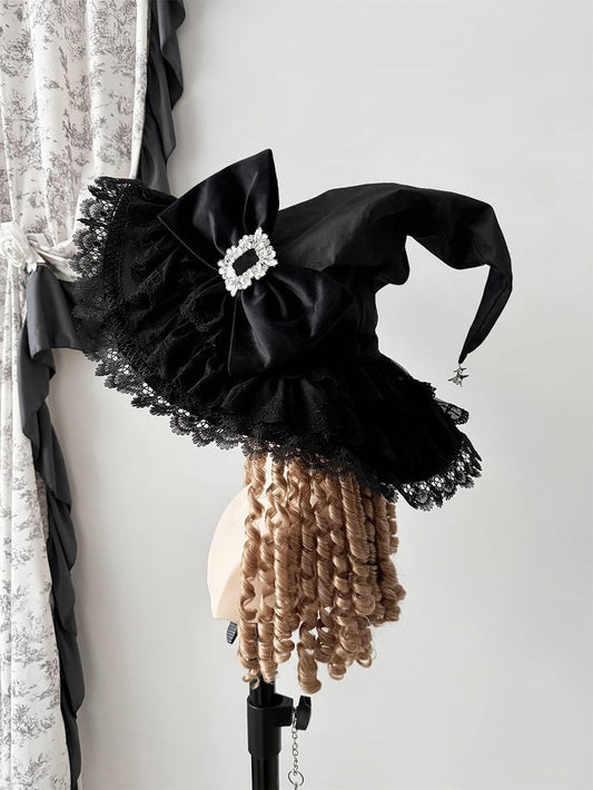 Chapeau de sorcière gothique noir Lolita
