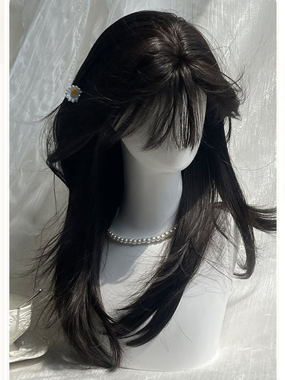 60CM Length Straight Air Wig Bangs Black With