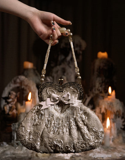 Bead Tassels Vintage Hand Kiss-lock Bag Closure