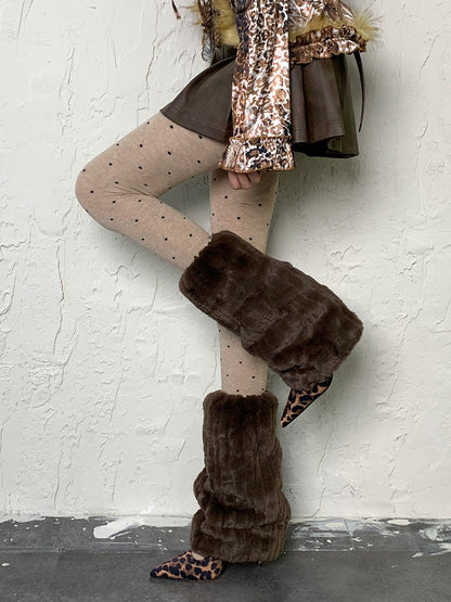 Gothic Coffee Y2K Plush Leg Warmers