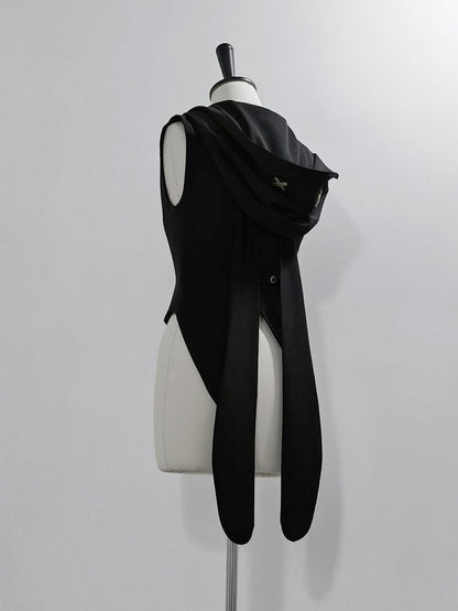 Ouji Black Ears Oversized Waistcoat Lolita Hooded Bunny