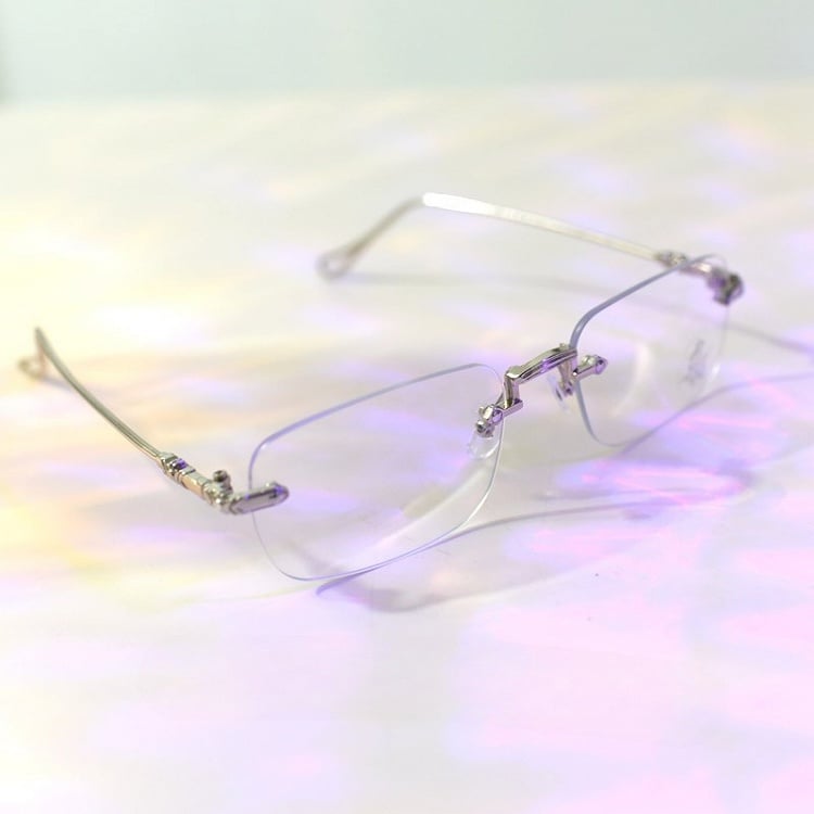 Glasses Rimless Silver Cyberpunk