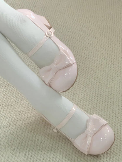 - Pink Lolita Janes Toe Round PU Mary Sweet