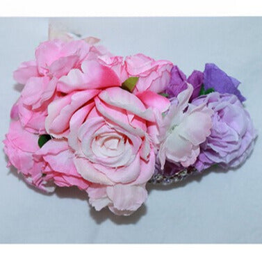 Decorated Crown PinkPurple Hairclip Design Floral
