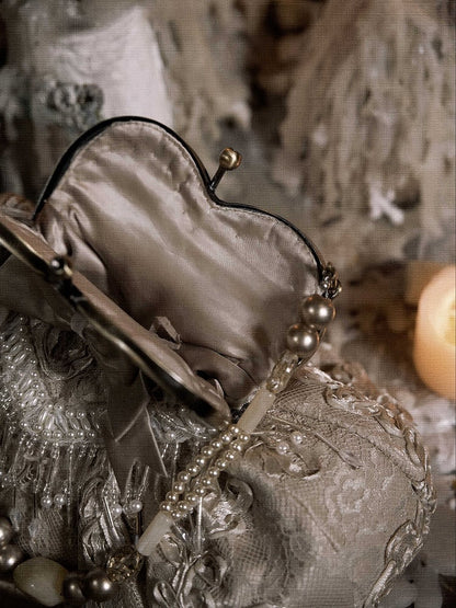 Bead Tassels Vintage Hand Kiss-lock Bag Closure