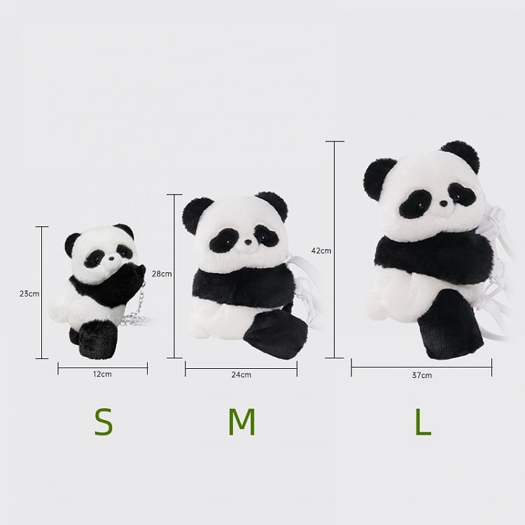 Sac à dos en peluche panda noir et blanc, sac à bandoulière, petite/moyenne/grande taille