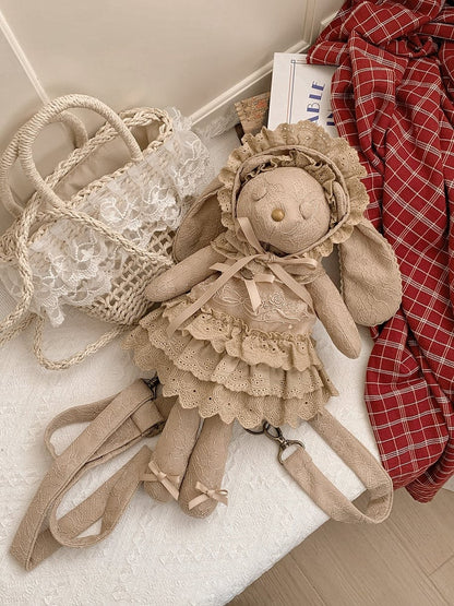 Brown Bear Backpack / Crossbody Bag + Dress + Hat
