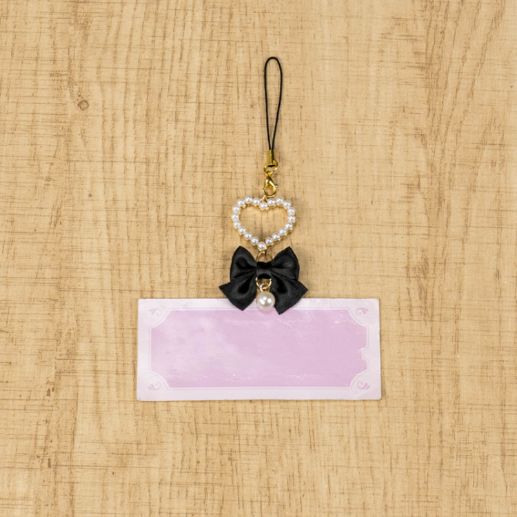 Jirai Kei Black Bow Beaded Sweetheart Charm