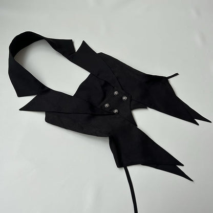 Black Gothic Ouji Lolita Halter Neck Blazer Collar Waistcoat
