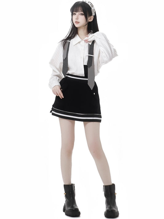 Black High Waist Short Skirt
