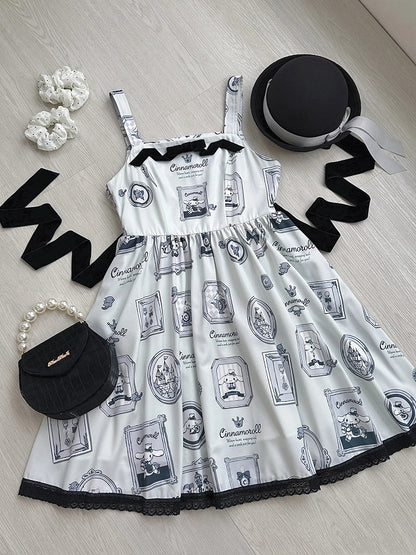 Cinnamoroll Picture Frame Lolita Dress High Waist Jumper Skirt