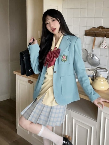 Yellow Notched Collar JK Uniform Shirt