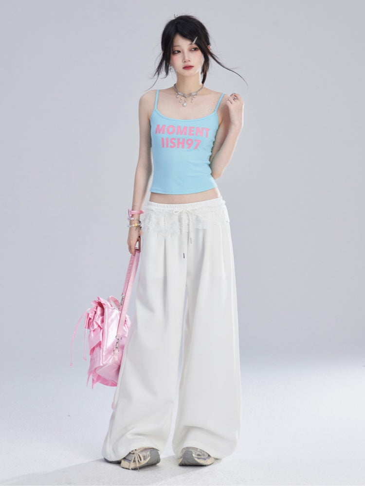 Blue Letter Print Bittersweet Cami Top