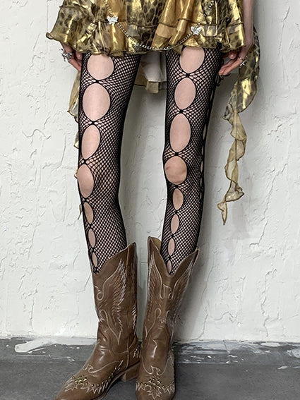Hollow-out Y2K 4 Tights Options Color