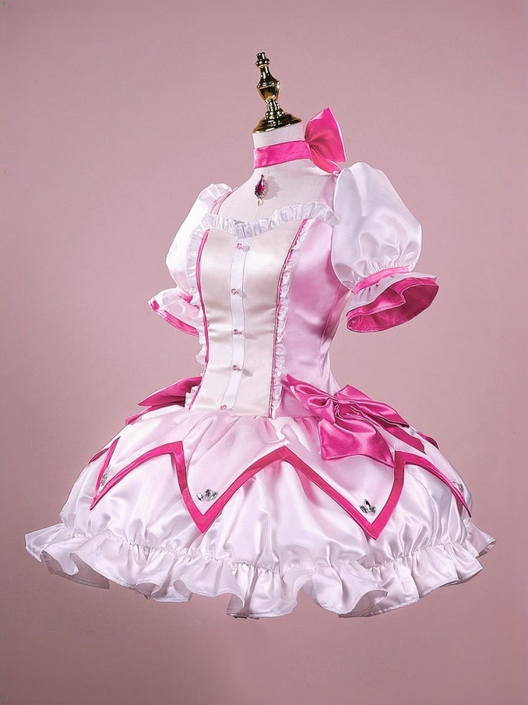 Puella Magi Madoka Magica Kaname Madoka Pink Dress Lolita-Style Cosplay Costume