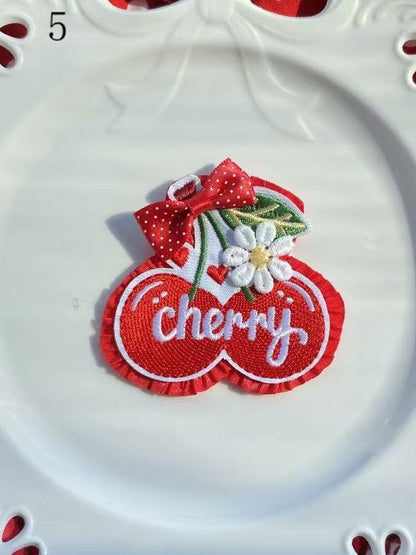 11 Decorated Bowknot Cherry/Strawberry/Cake Brooch/Hairclip Options