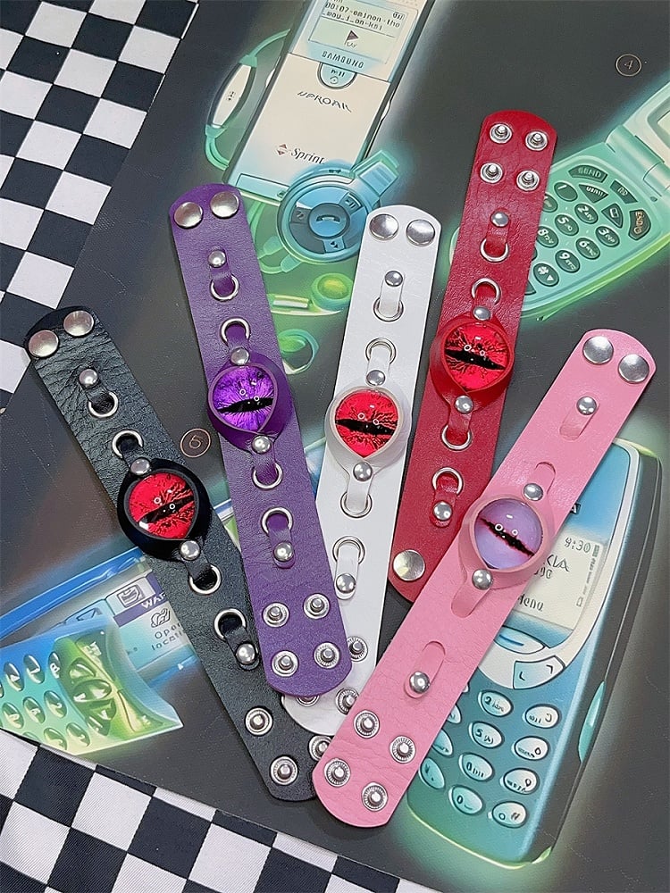 Bracelet 5 Details Studs Eye Kawaii Options Design Guro Color