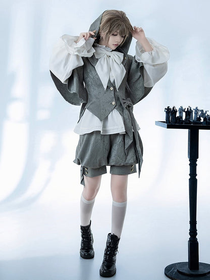 Ears Jacket Hood Gray Ouji Bunny Oversized Fashion with