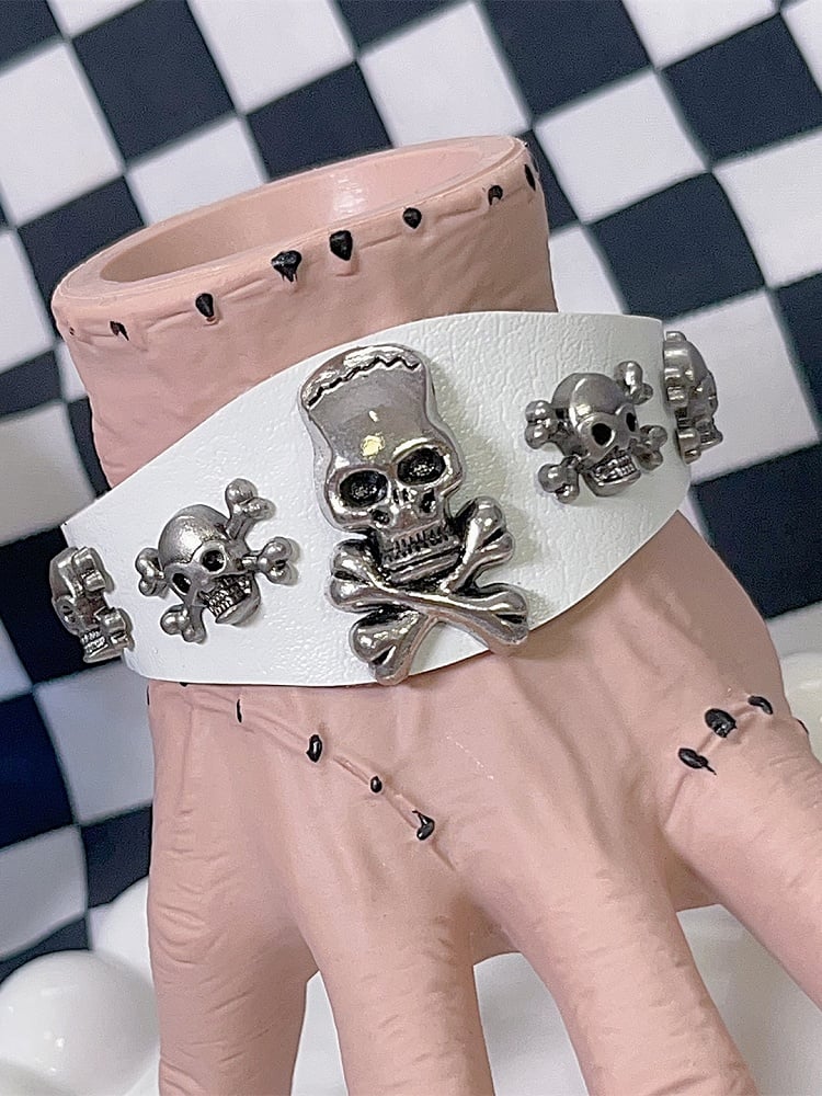 Black/White/Pink Decorated Y2K Skeleton Bracelet