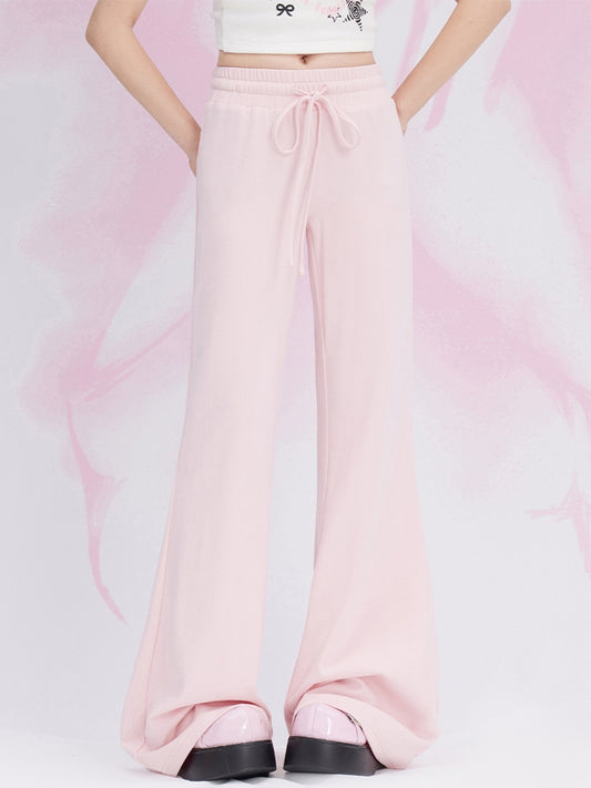 Pantalon de survêtement évasé rose