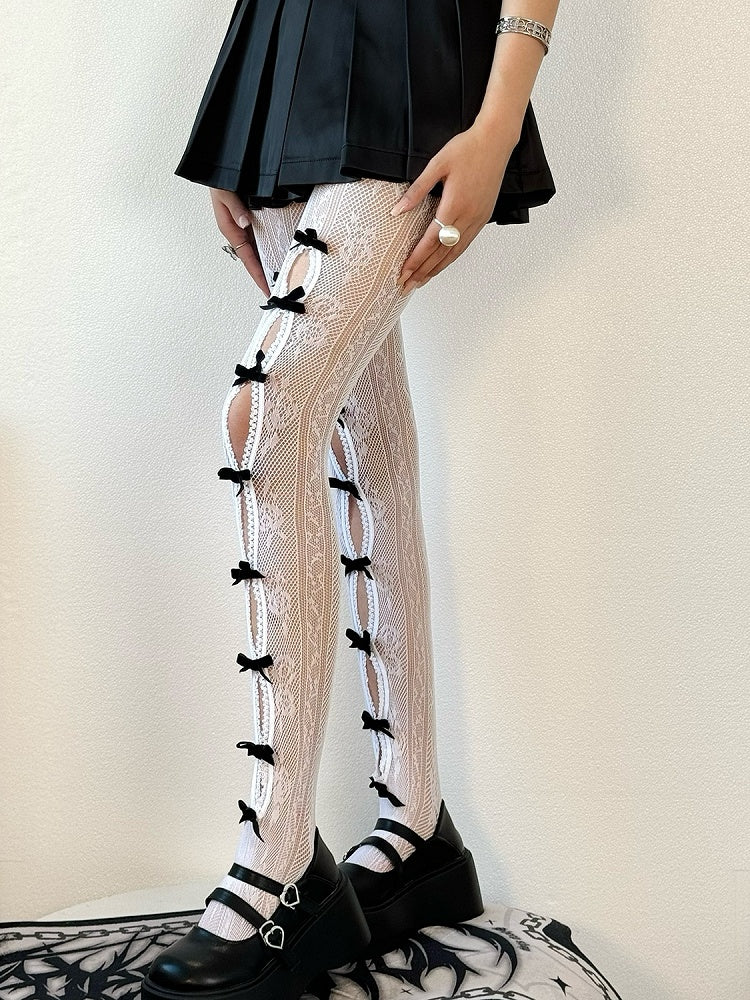 Design Y2K Options Tights Color Cut-out Bowknot 4 Details