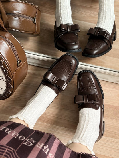 at Fit Loafer Top Schuhe Slip-in Braun Schokolade Schleife