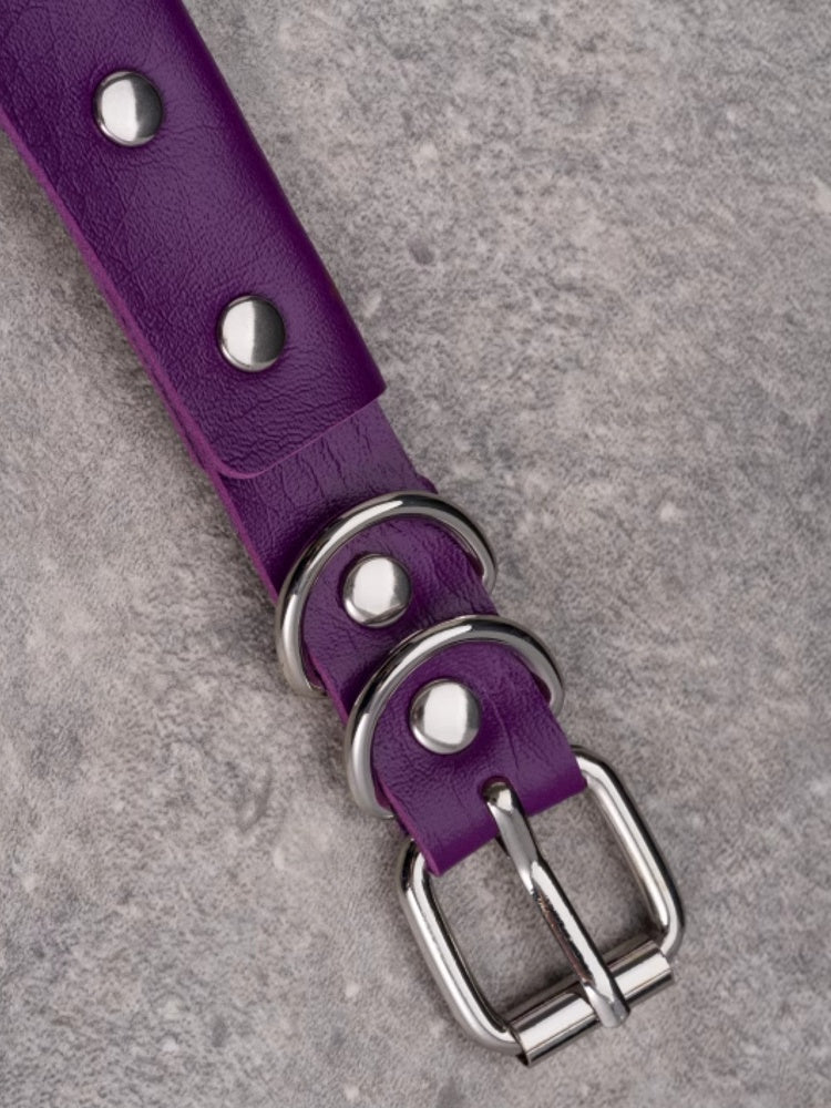Choker Lila Anhänger Kreuz Details Gothic Ohrstecker