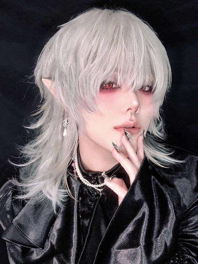 Silver Ouji Style Wig with Bangs