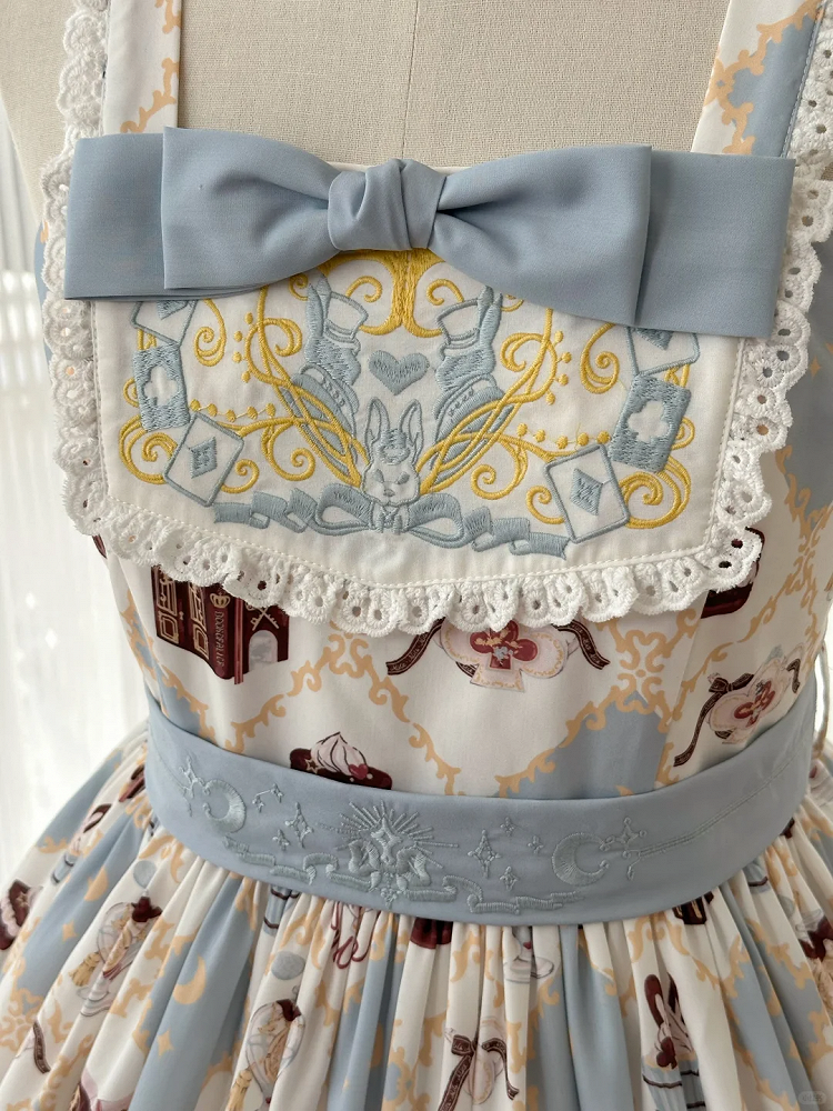 Robe Lolita taille haute à imprimé lapin Alice au pays des merveilles