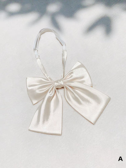 White Satin Bow Tie