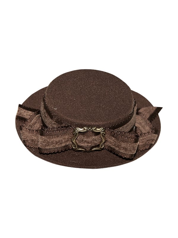 Brown Elegant Vintage Mini Hat