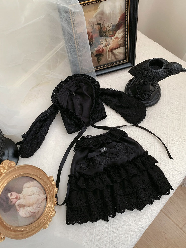 Black Crossbody Bag / Hat Dress Backpack Kitten +