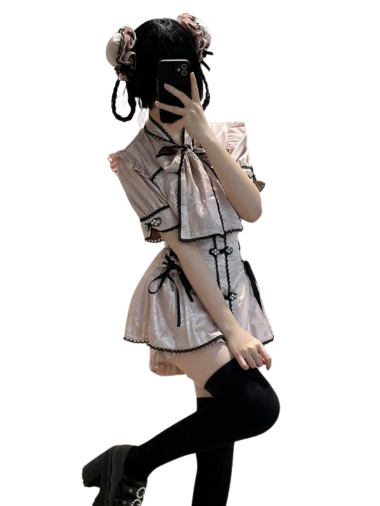 Dress China Strap Pants Ribbon Suit