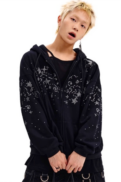 Hoodie Starry Sweatshirt Diamond