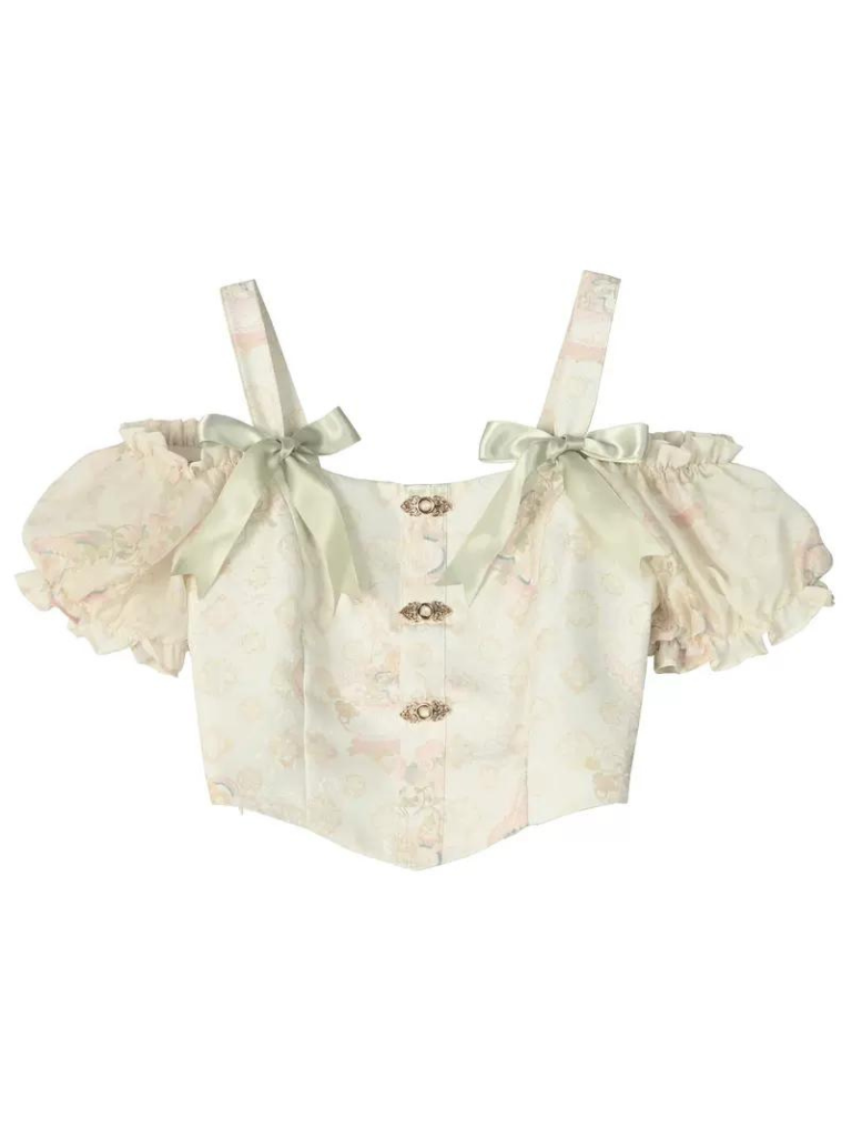 Ensemble floral en mousseline de soie légère de Chine verte