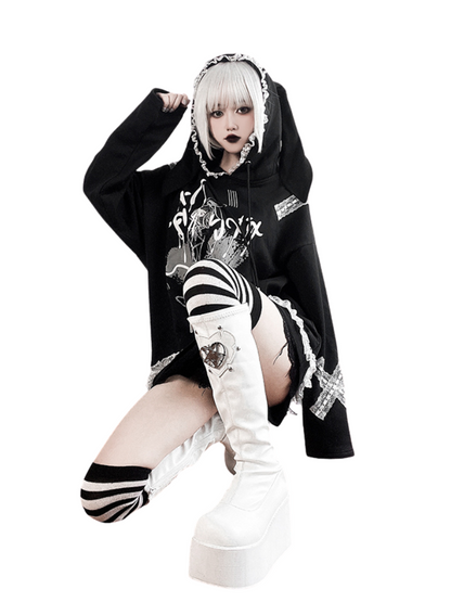 Bottes Sauron Eye Punk à bout rond et plateforme