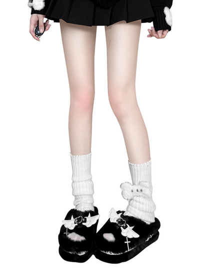 Chaussons à plateforme en fourrure DeVille Shoes Angel