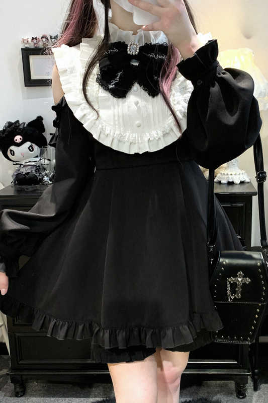 Ruffle Princess + Off-Shoulder Top Ribbon Shorts